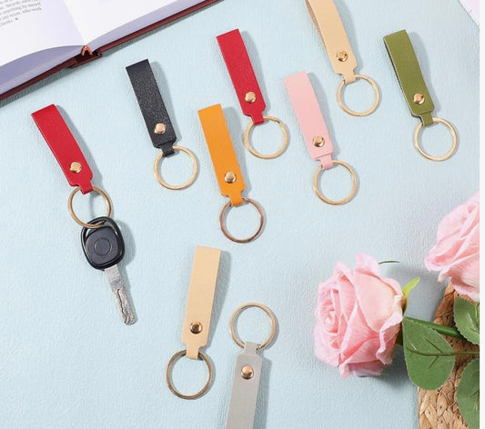 Leather keychain with name