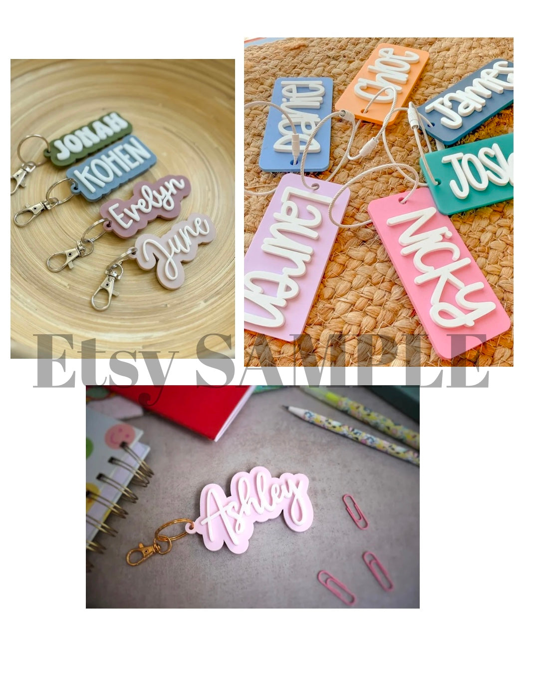 Name Keychain for backpack or lunchbox (acrylic)
