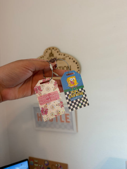 Acrylic school tag